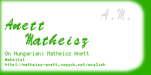 anett matheisz business card